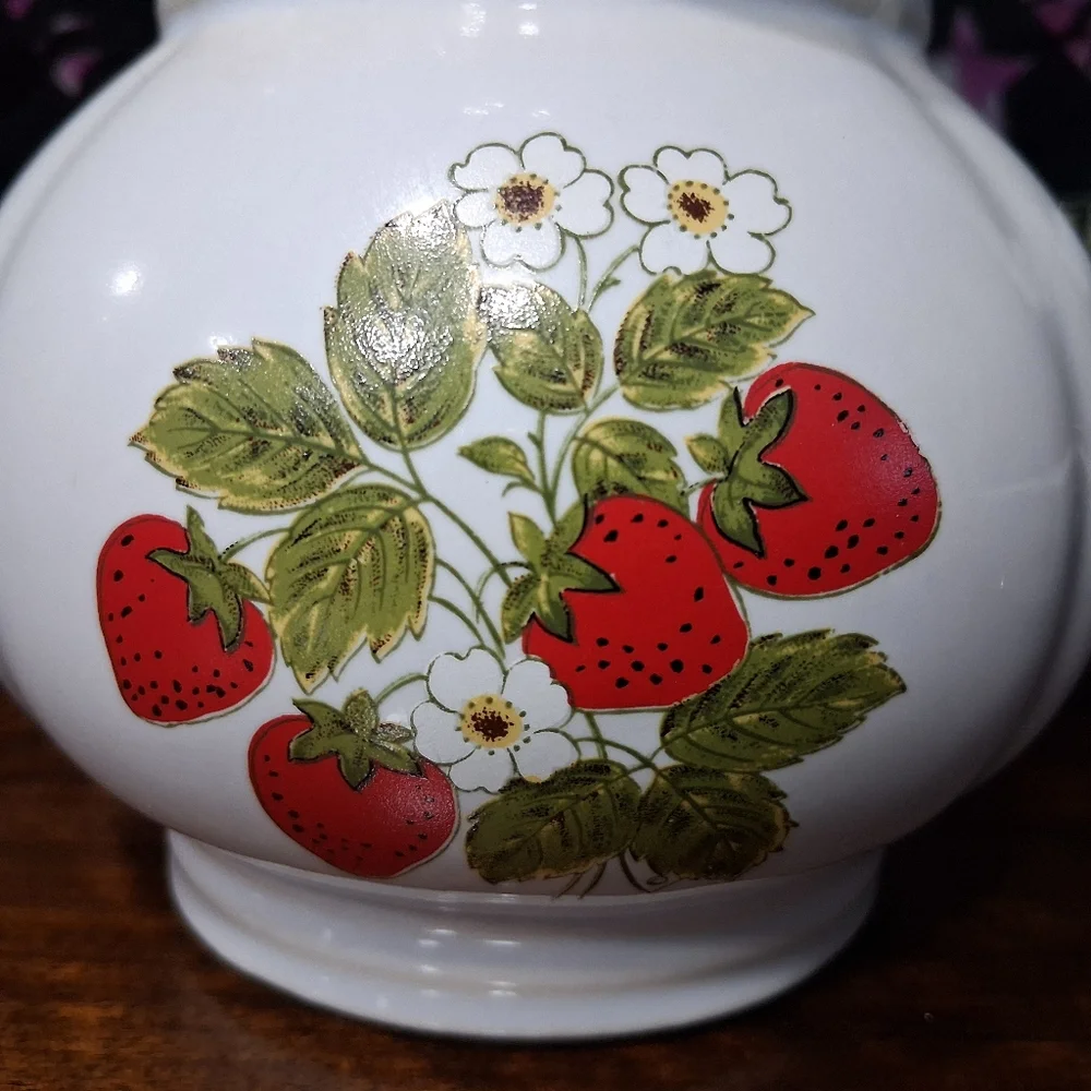 Vintage McCoy Strawberry Country Pitcher And Basin Set Wash Bowl 7528 USA